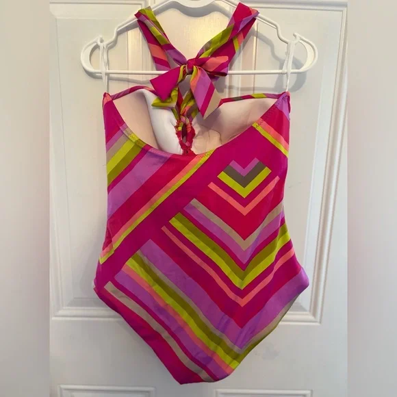 NWT Trina Turk Waltz Bandeau One Piece Pink Swimsuit 12 - Picture 4 of 6